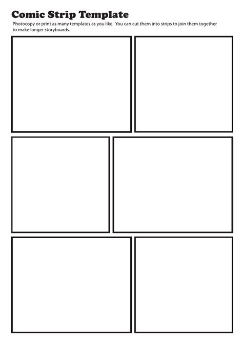 6 Panel Comic Strip Template