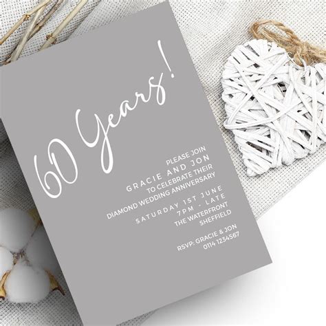 60th Anniversary Invitations Templates
