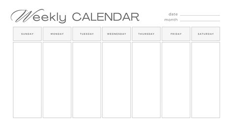 7 Day Calendar Printable