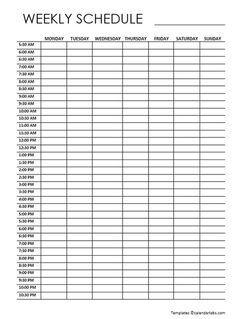 7 Day Weekly Planner Template