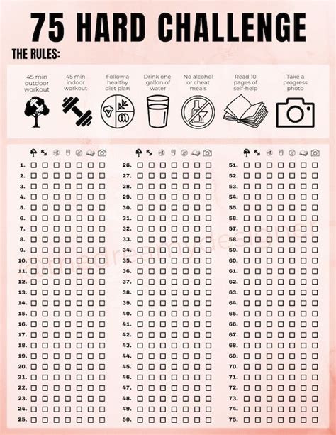 75 Hard Challenge Template