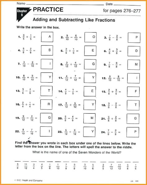 7th Grade Worksheets Free Printable