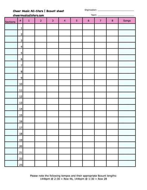 8 Count Sheets Printable