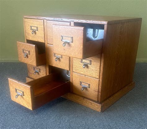 9 Drawer Small Chest Card Catalog Drawers