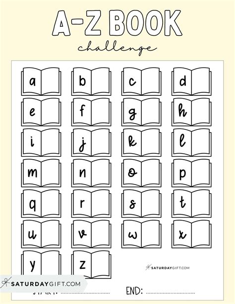 A To Z Book Challenge Template