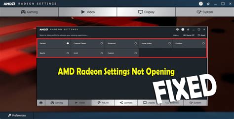 AMD Radeon Settings tab