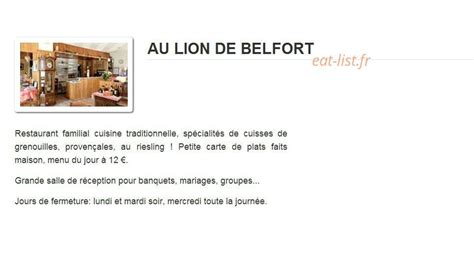 AU LION DE BELFORT à Bisel