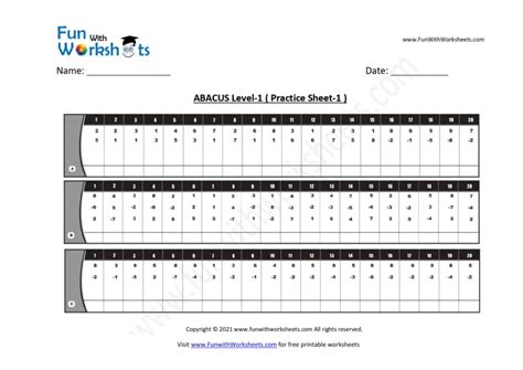 Abacus Printable Worksheets