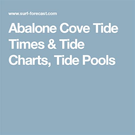 Abalone Cove Tide Chart
