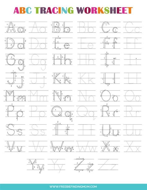 Abc Tracing Worksheets Free Printable