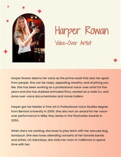 About The Artist Template