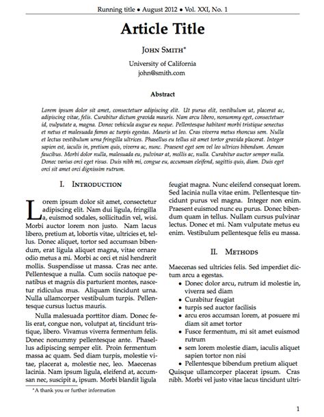 Academic Article Template