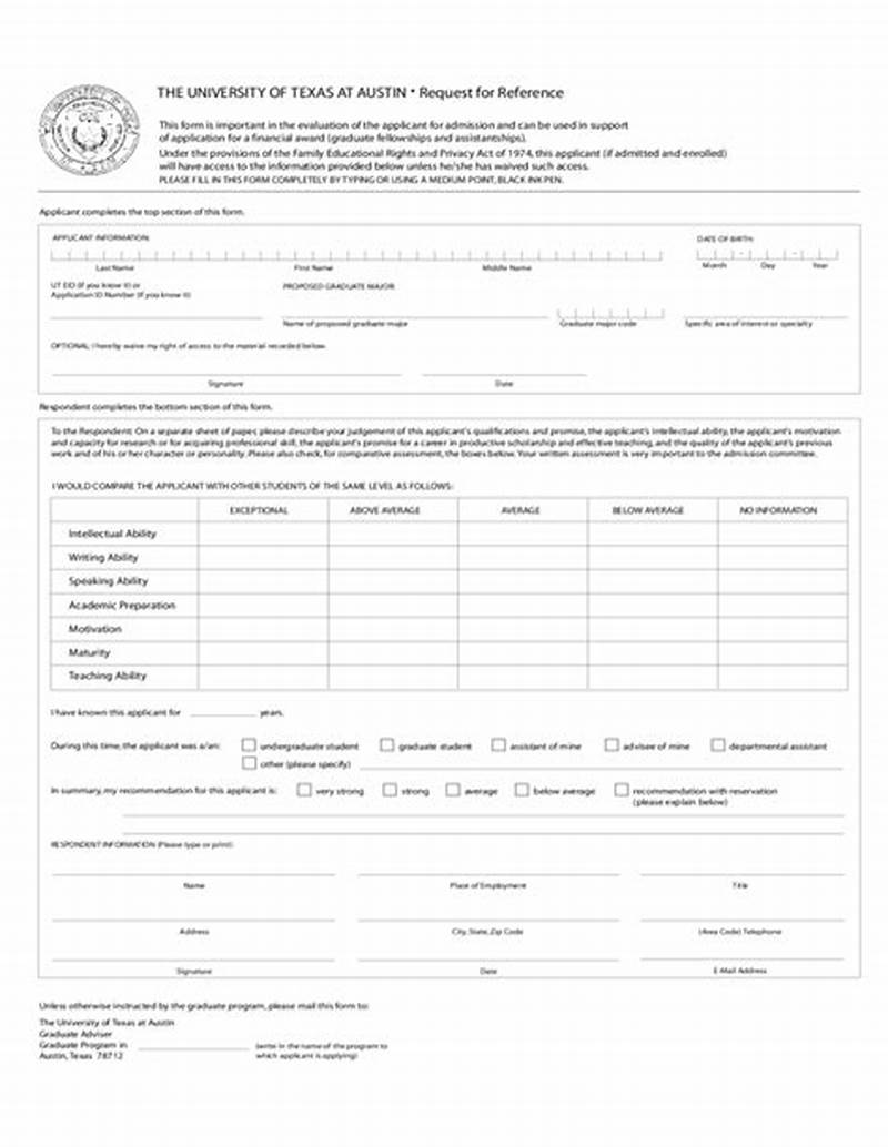 Academic Coursework Entry Form Ut Austin