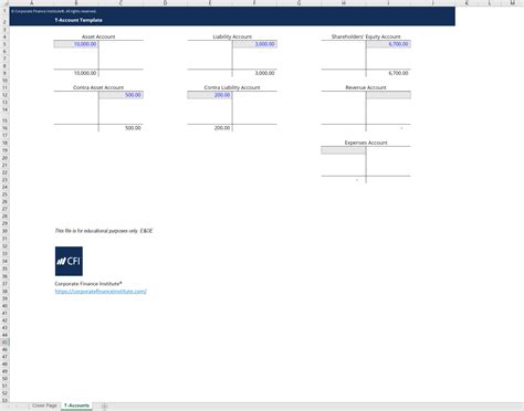 Accounting T Account Template Excel