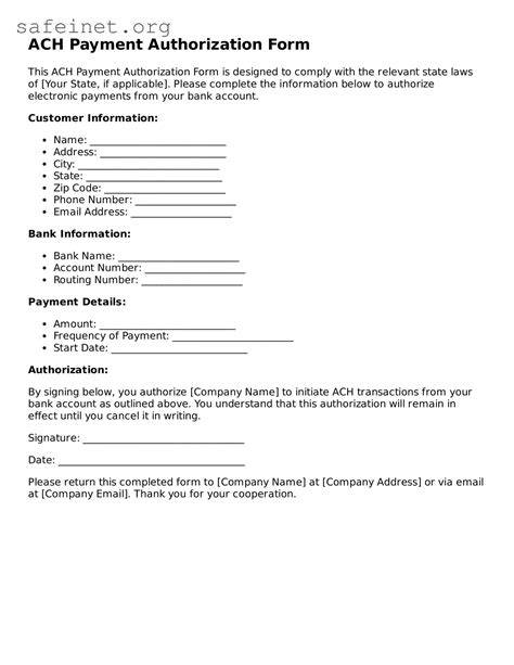 Ach Payment Instructions Template