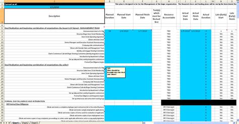 Acquisition Project Plan Template