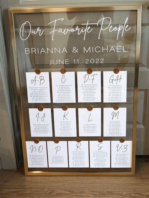Acrylic Seating Chart For Wedding