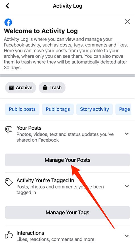 Activity Log Facebook