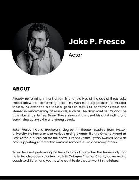 Actor Biography Template