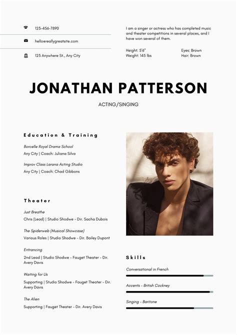 Actor Resume Templates