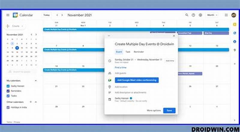 Add Multiple Events To Google Calendar