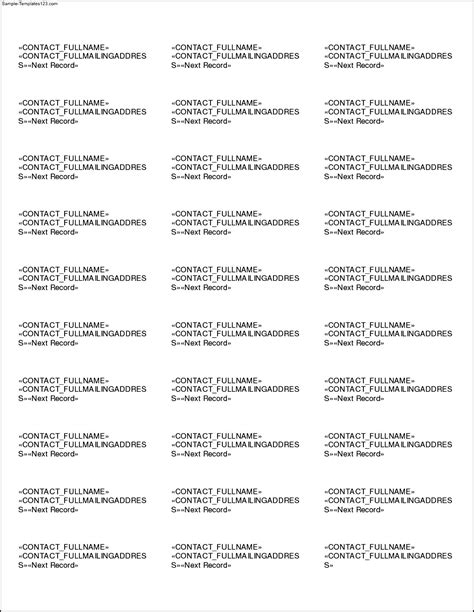 Address Label Template Word