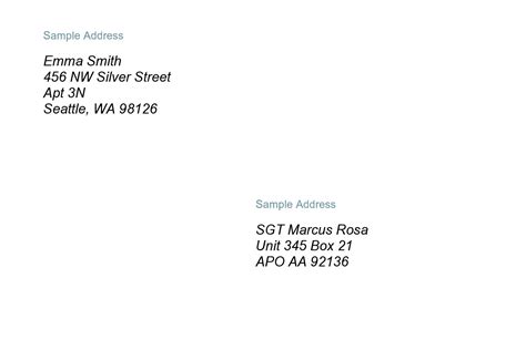 Address Template Envelope