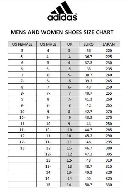 Adidas Cleats Size Chart