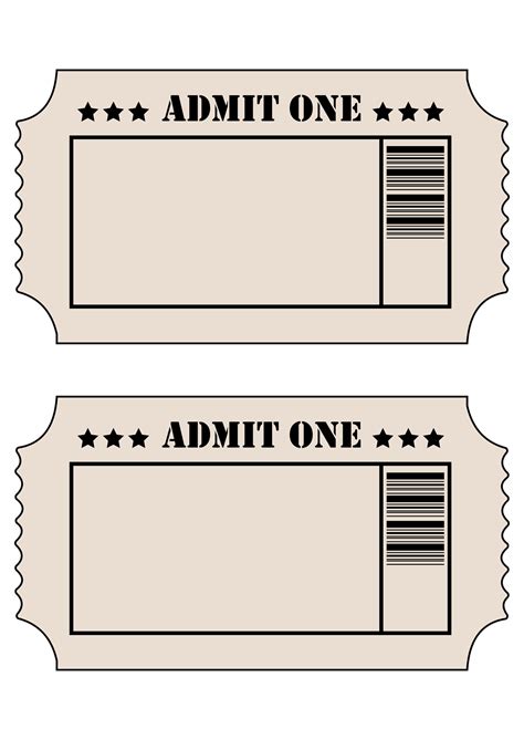 Admit 1 Ticket Template