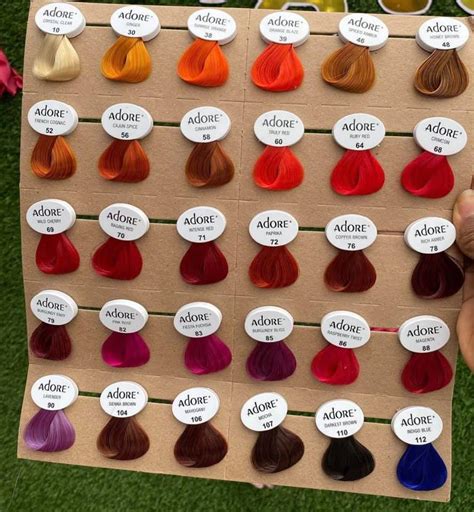 Adore Hair Dye Chart