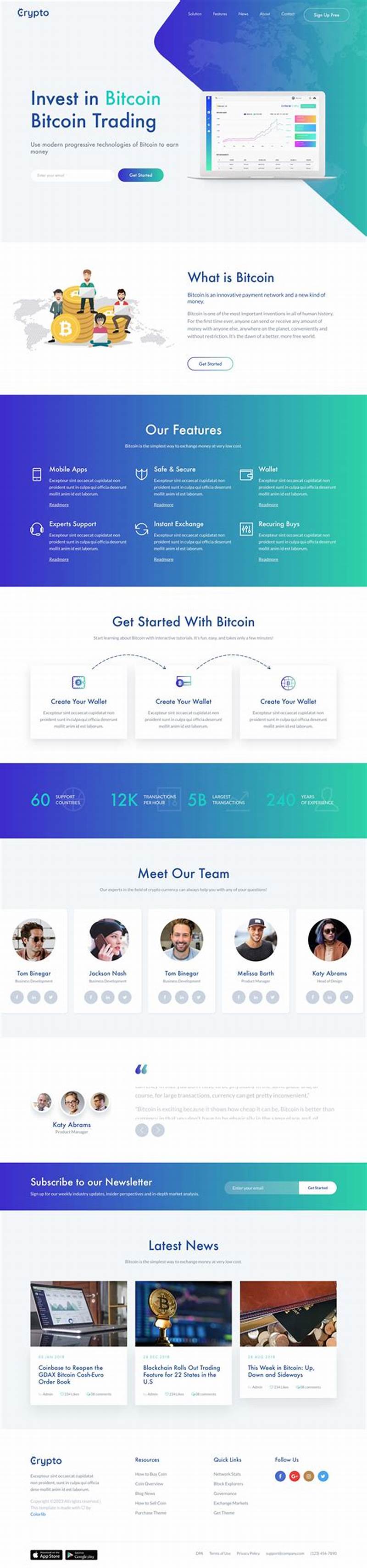 Advanced Crypto Bootstrap Template Clean