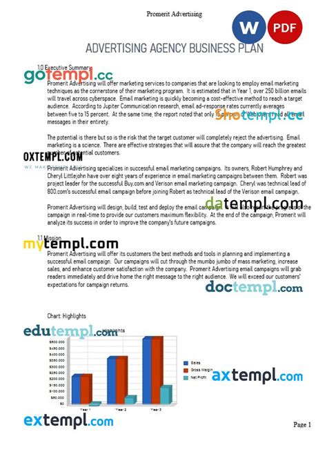 Advertising Agency Business Plan Template