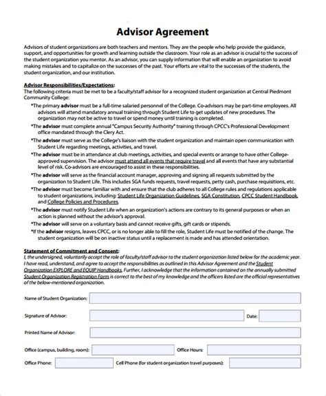 Advisory Contract Template