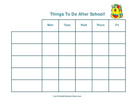 After School Schedule Template