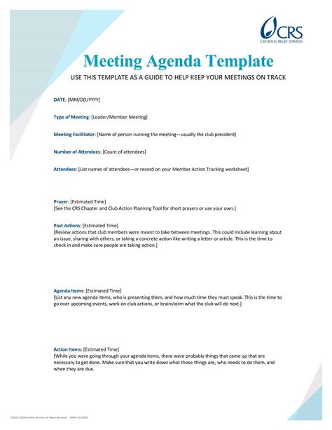 Agenda Template Example