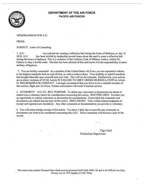 Air Force Loc Rebuttal Template