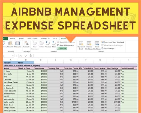 Airbnb Spreadsheet Template Free