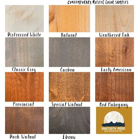 Alder Wood Stain Chart