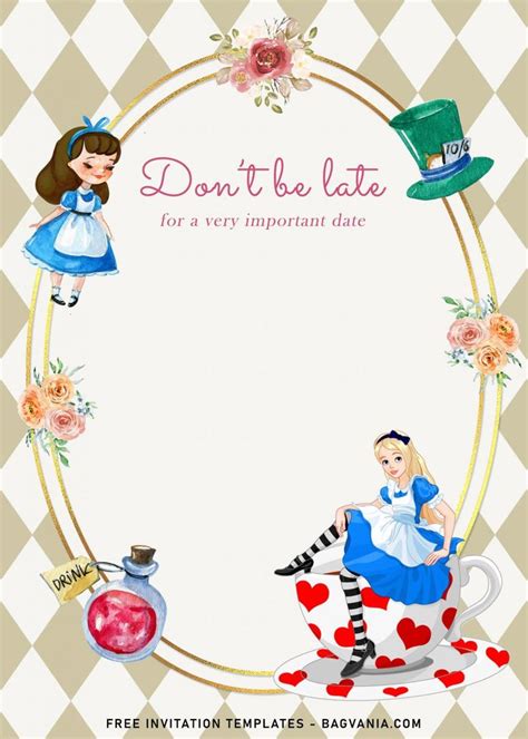 Alice In Wonderland Templates For Invites