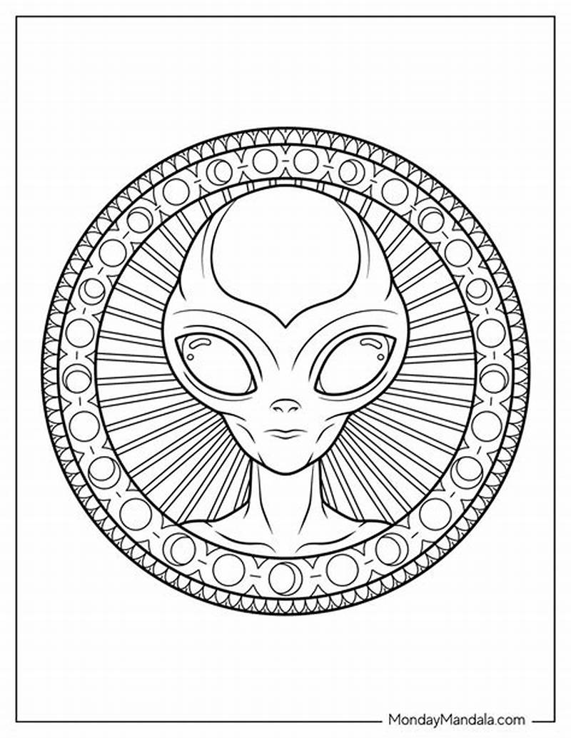 Alien Head Coloring Page Birthday Invite