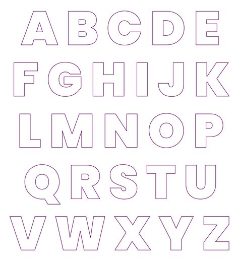 Alphabet Cut Out Template