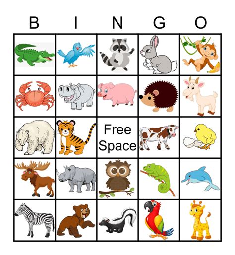 Animal Bingo Printable Free
