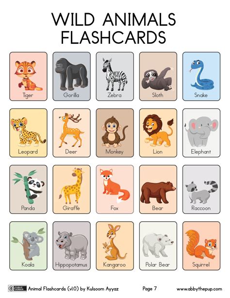 Animal Flashcards Printable