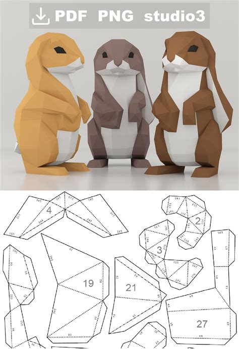 Animals Printable 3d Paper Crafts Templates Free