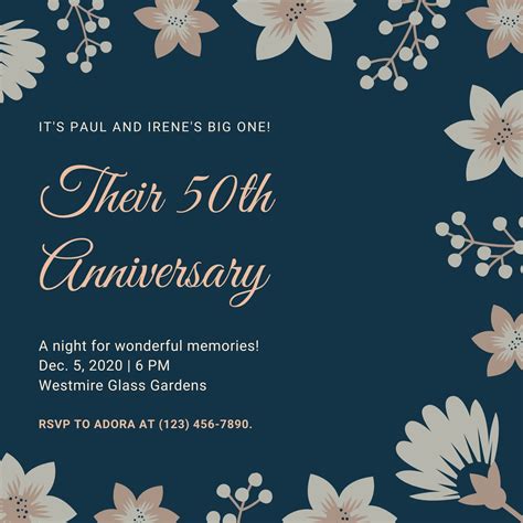 Anniversary Invites Templates