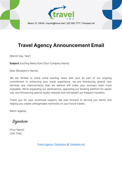Announcement Template Email