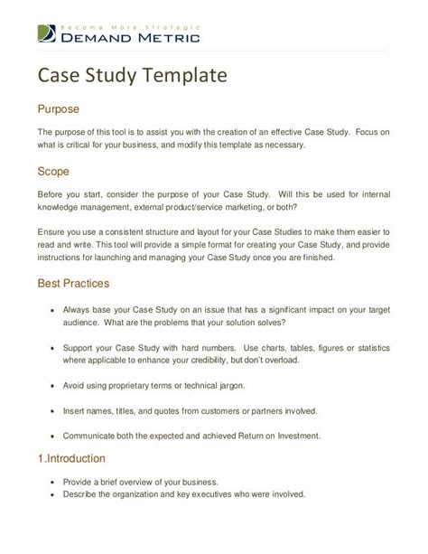 Apa Format Case Study Template