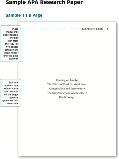 Apa Format Research Paper Template