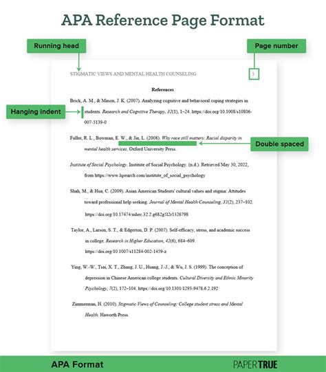 Apa Reference Page Template