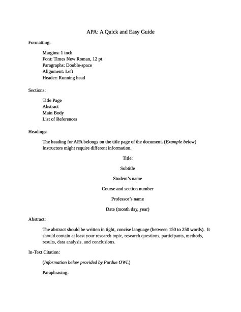 Apa Style Report Template